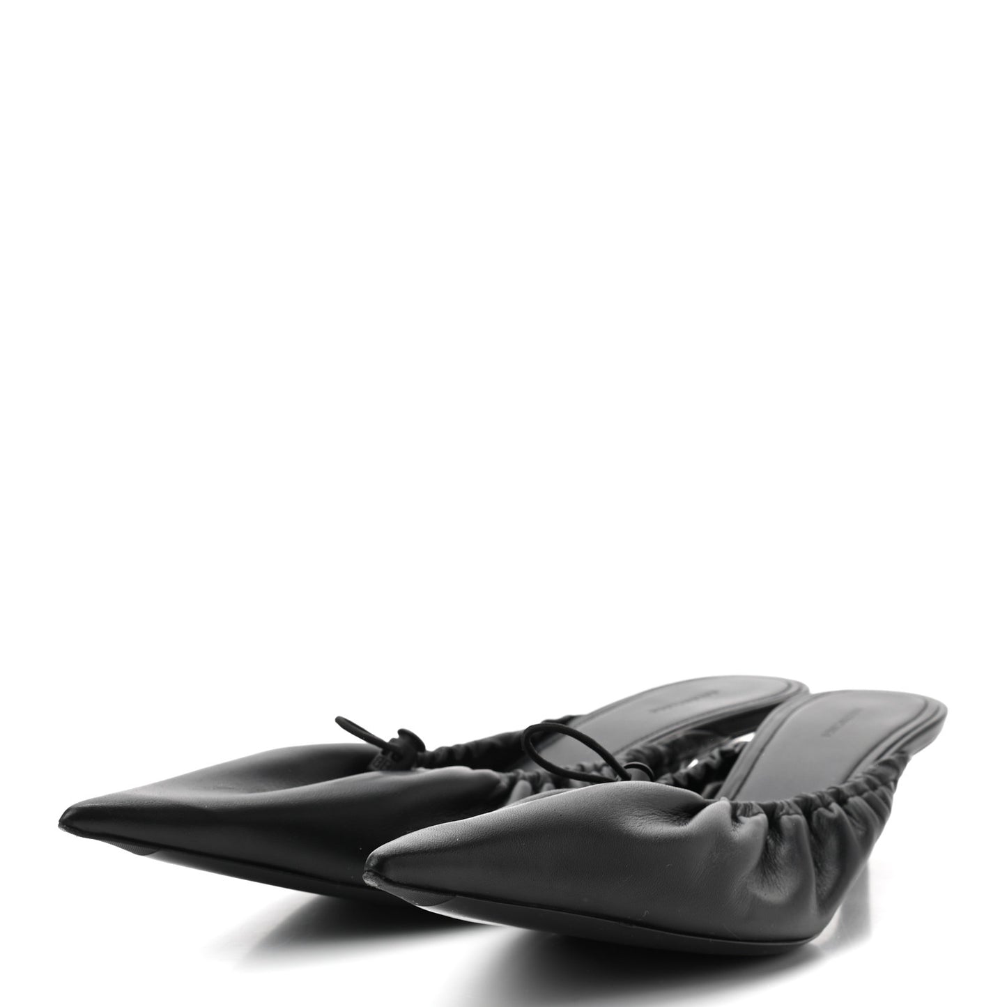 Smooth Nappa Pointed Toe Scrunch Knife 40mm Mules 40 Black