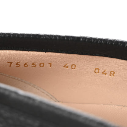 Gucci Piuma Calfskin Embossed Womens Platform Lug Sole Loafers 40 Black 9 of 10