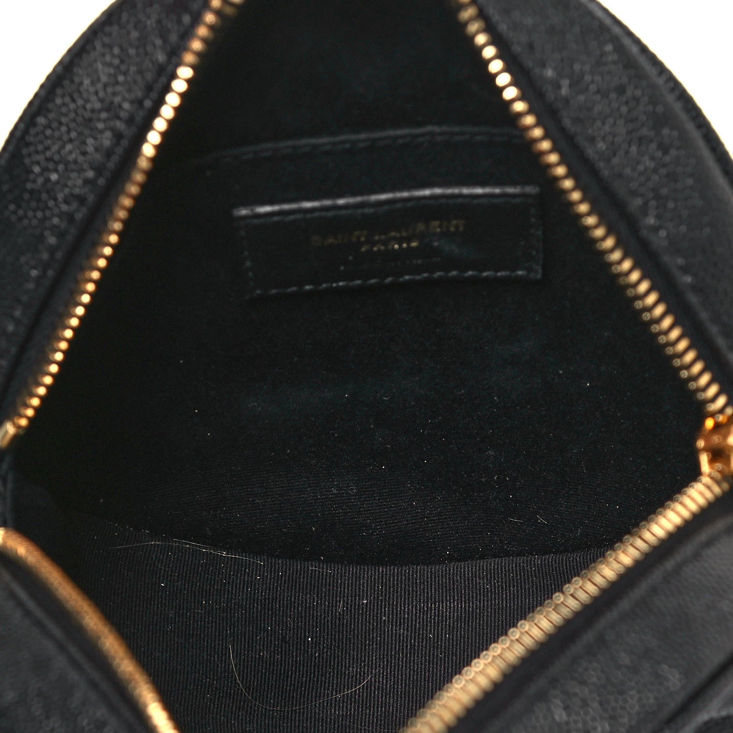 Saint Laurent Grain De Poudre Matelasse Chevron Quilted Round Vinyle Camera Bag Black 5 of 12