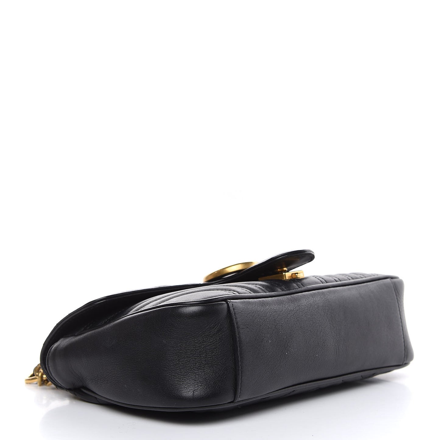 Calfskin Matelasse Small GG Marmont Shoulder Bag Black