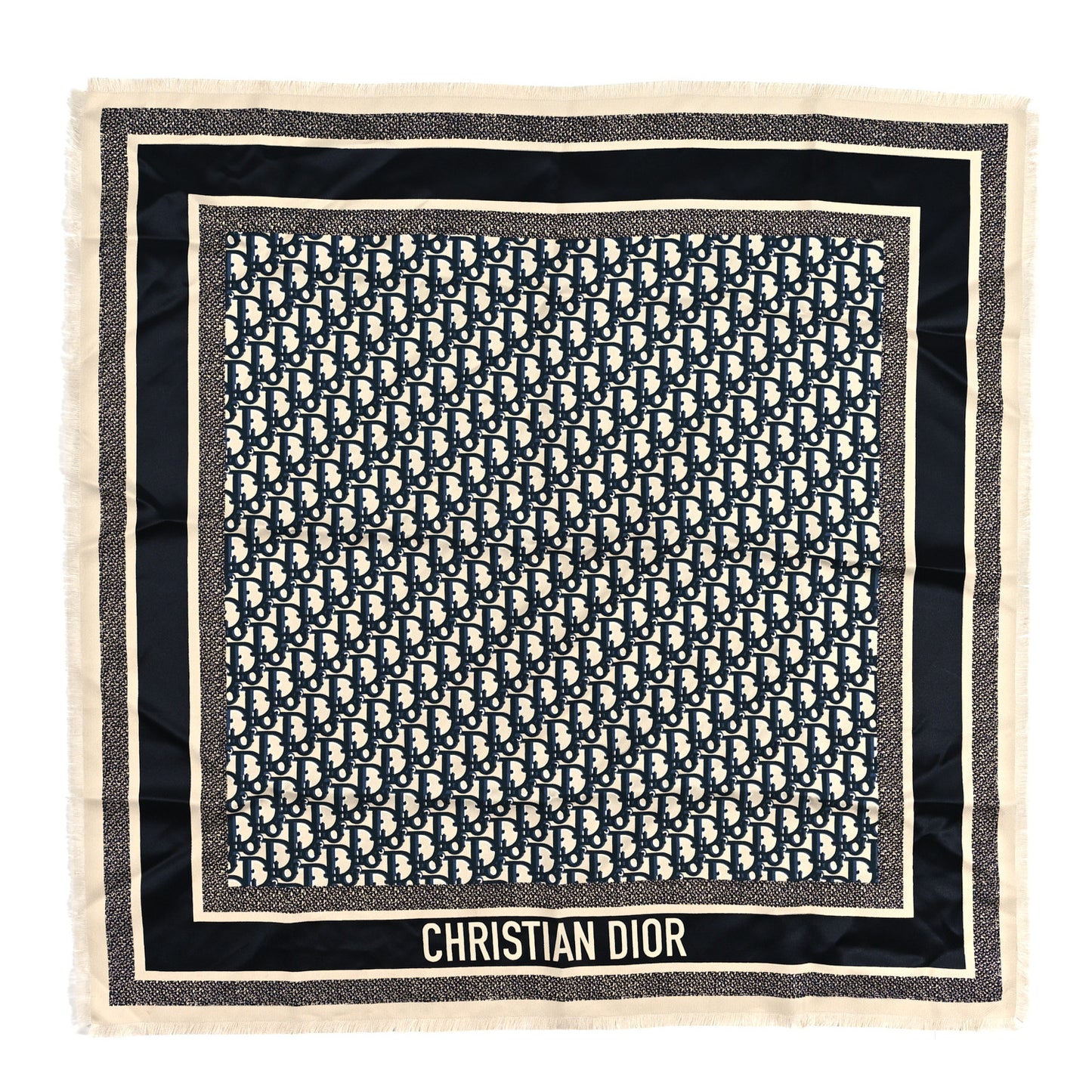 Silk Oblique Scarf Blue