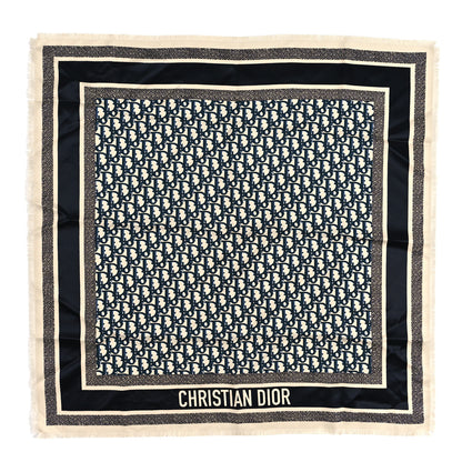 Christian Dior Silk Oblique Scarf Blue 1 of 4