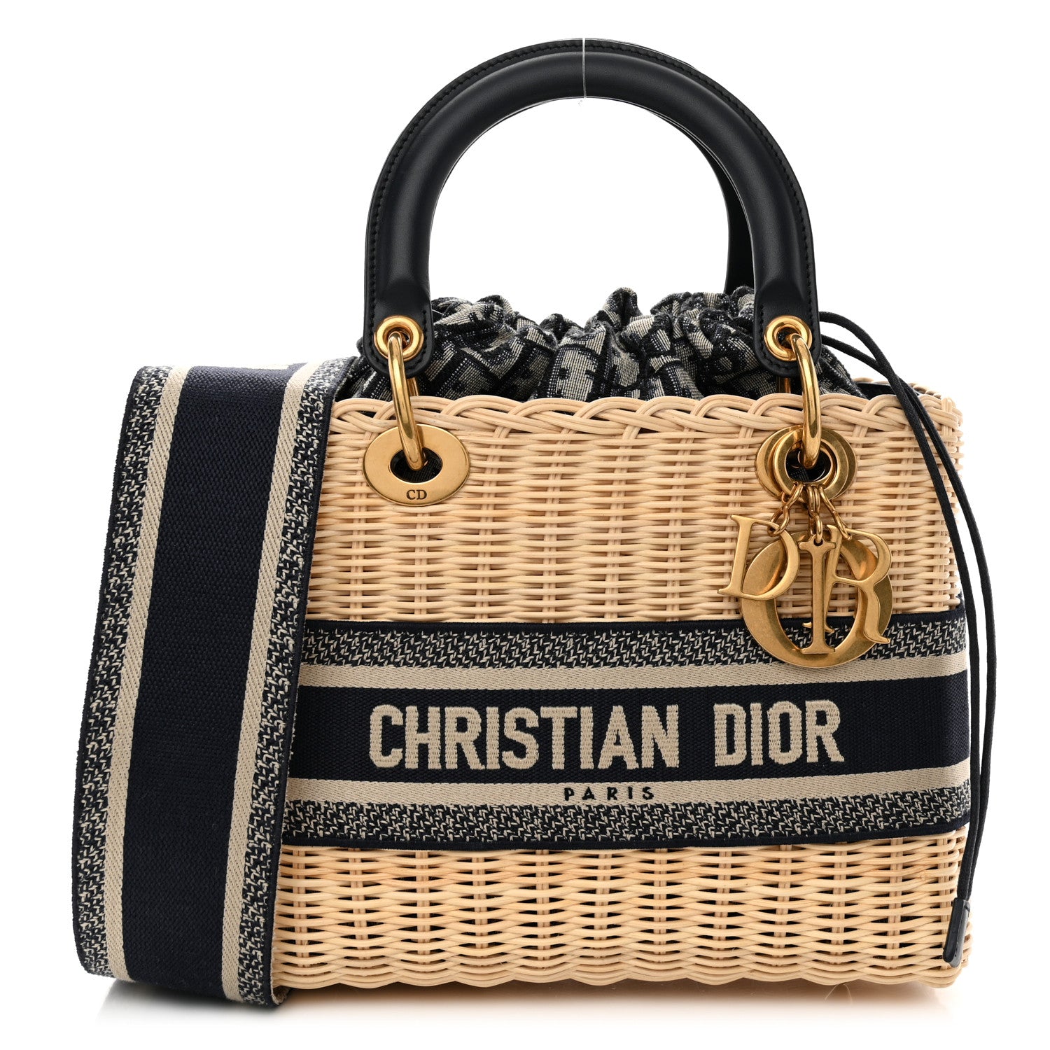 Christian Dior Wicker Oblique Medium Lady Dior Bag Blue 1 of 11