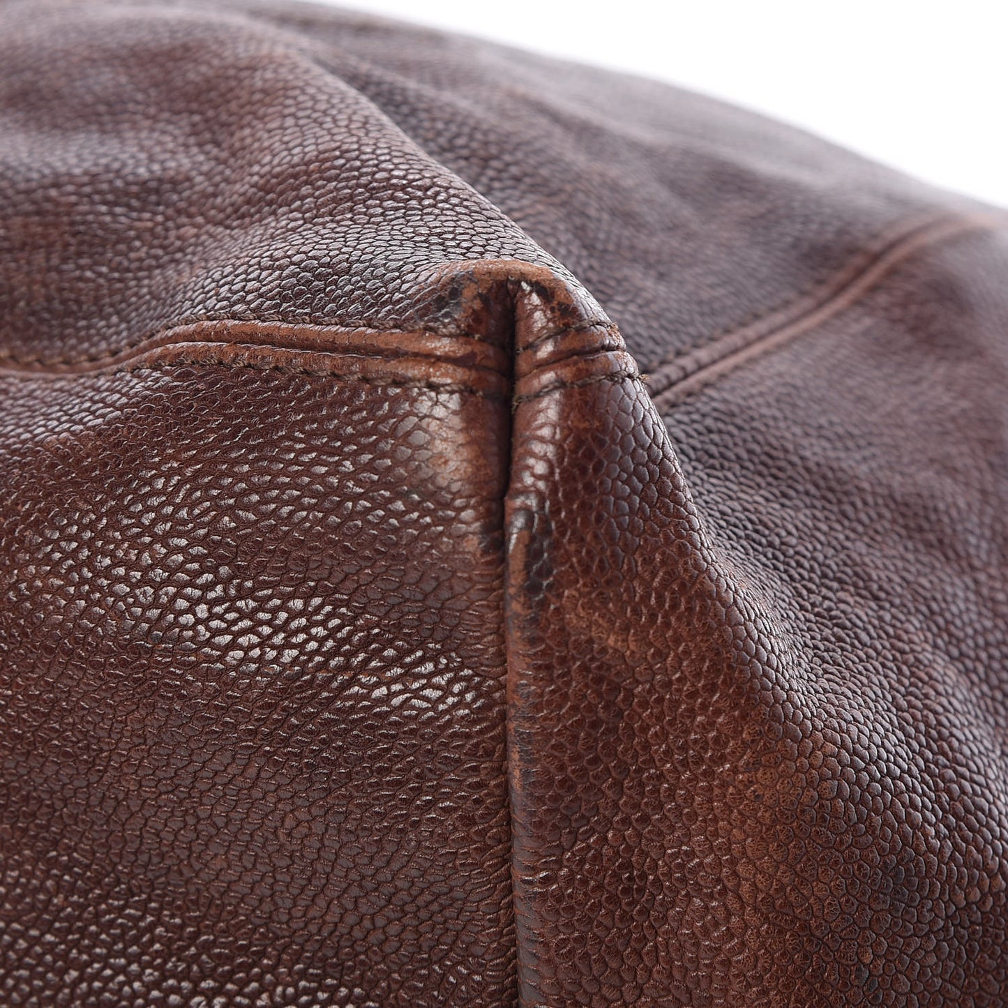 Distressed Caviar XL Coco Cabas Brown