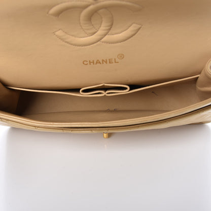 Chanel Lambskin Quilted Medium Double Flap Beige 6 of 20