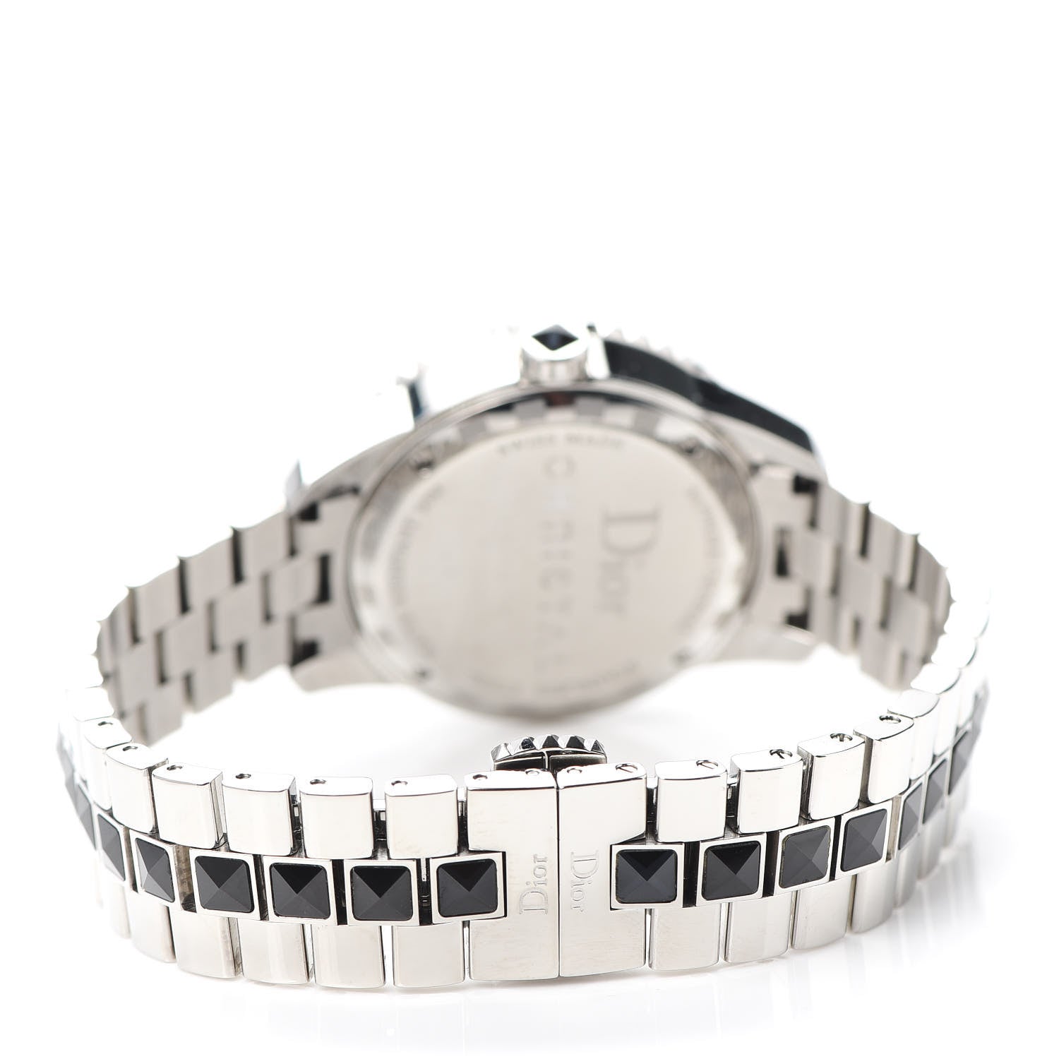 Christian Dior Stainless Steel Diamond Sapphire 33mm Christal Quartz Watch Black 3 of 5
