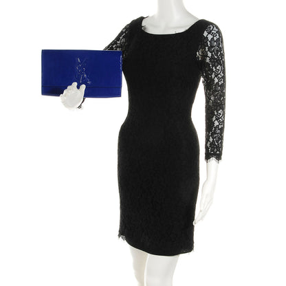 Saint Laurent Textured Patent Large Belle De Jour Clutch Royal Blue 2 of 8