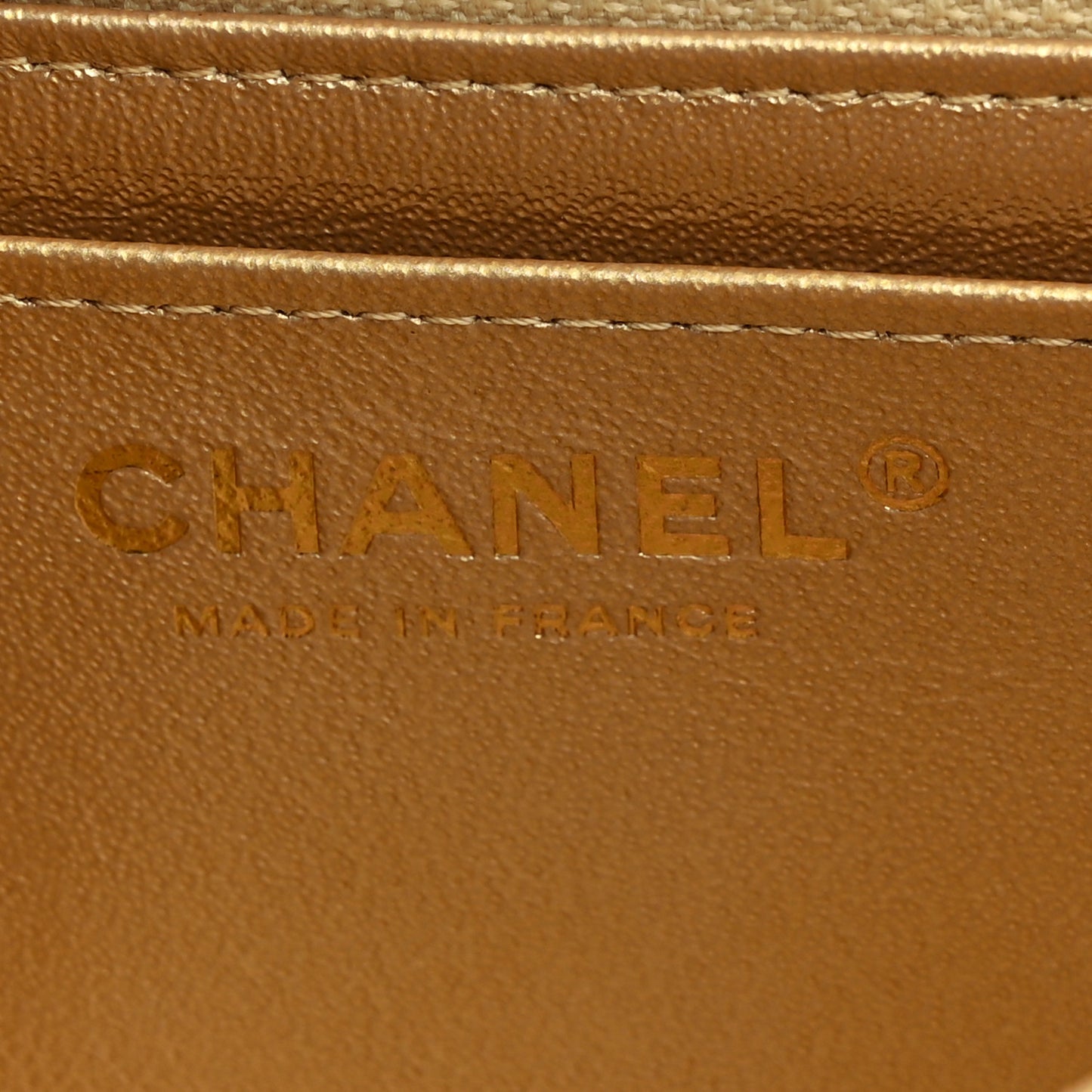 Metallic Lambskin Quilted Mini Rectangular Flap Gold