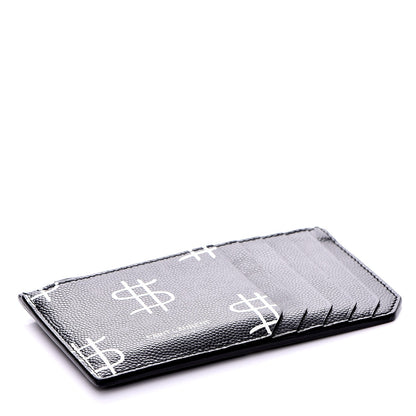 Saint Laurent Grain de Poudre Dollar Print 5 Fragments Zip Pouch Card Holder Black 4 of 8