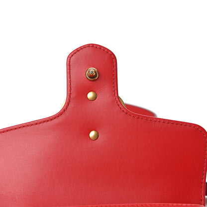 Gucci Calfskin Matelasse Mini GG Marmont Top Handle Shoulder Bag Hibiscus Red 7 of 12