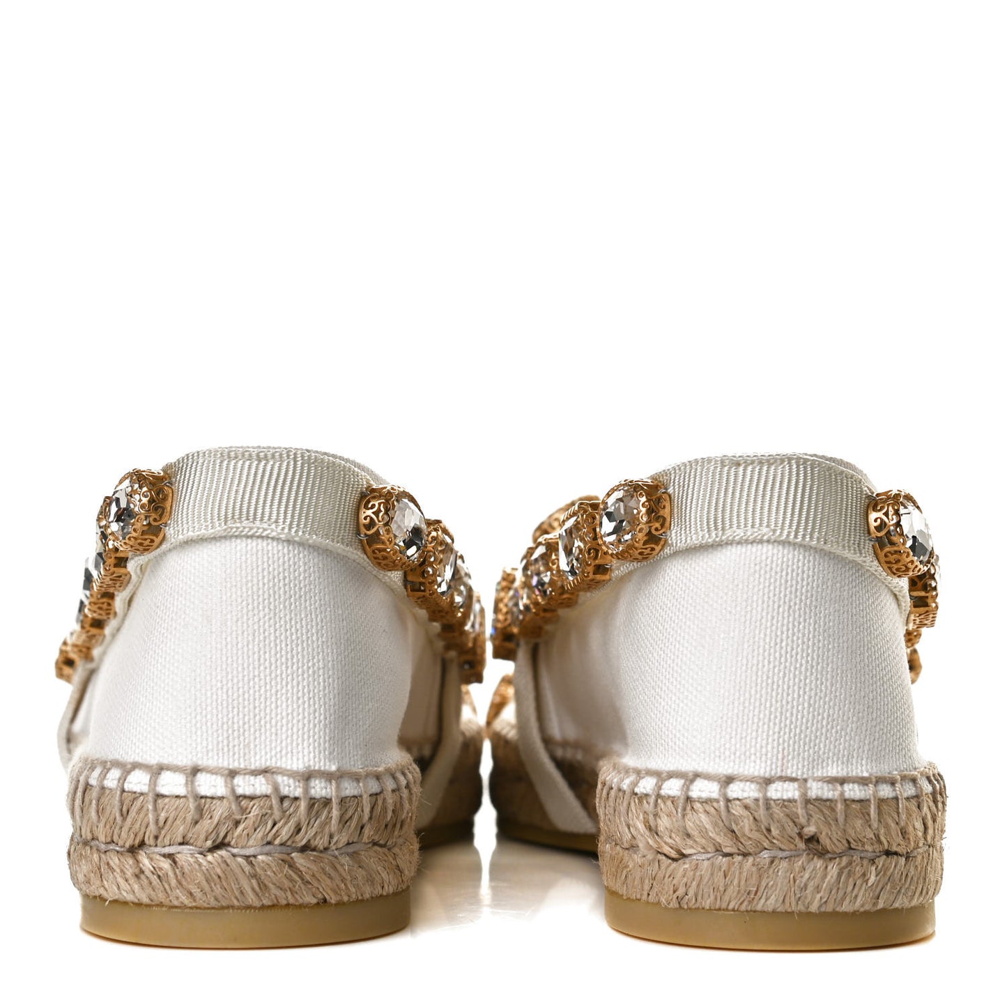 Canvas Crystal Embellished Espadrilles 39 Great White