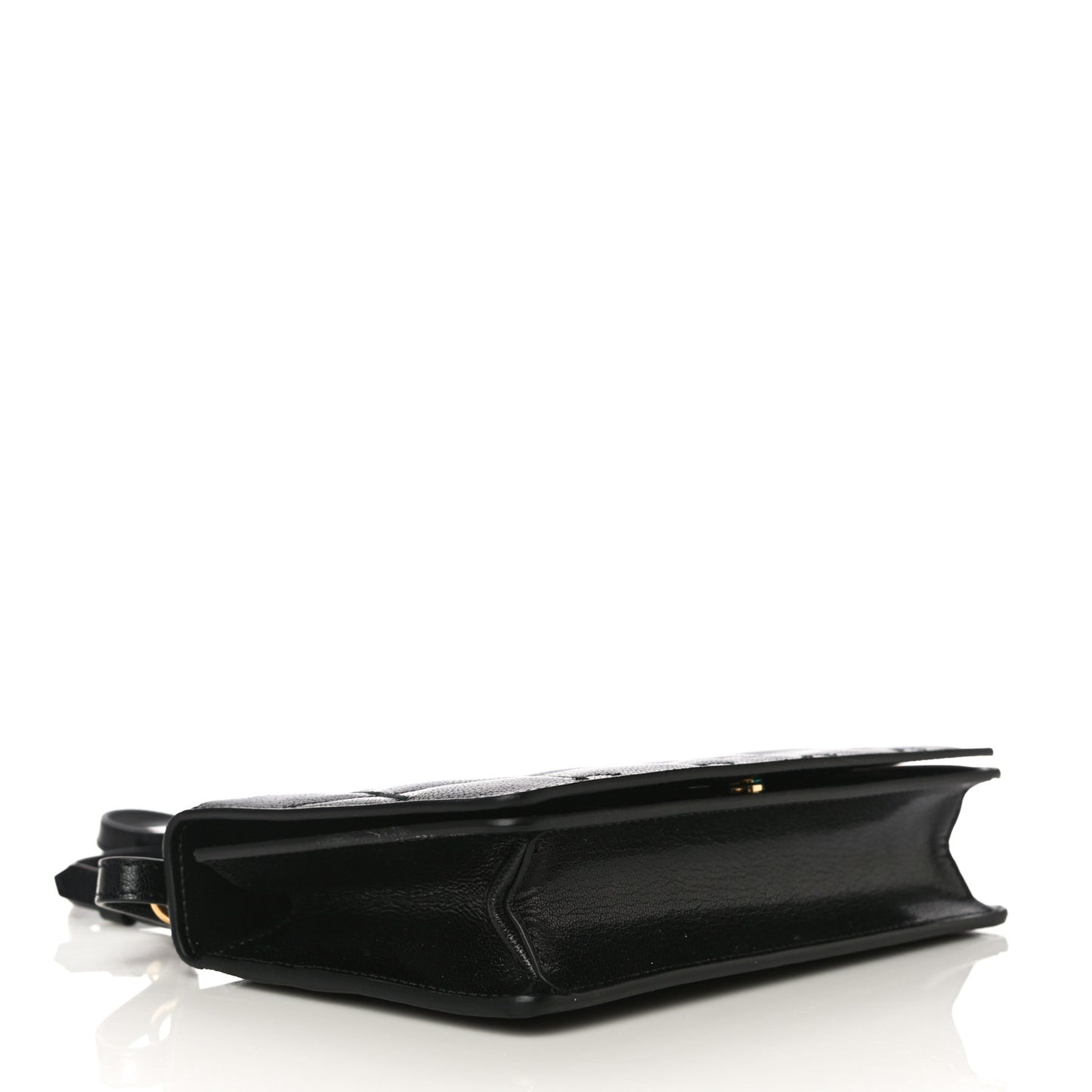 Goatskin Quilted GV3 Strap Wallet Black