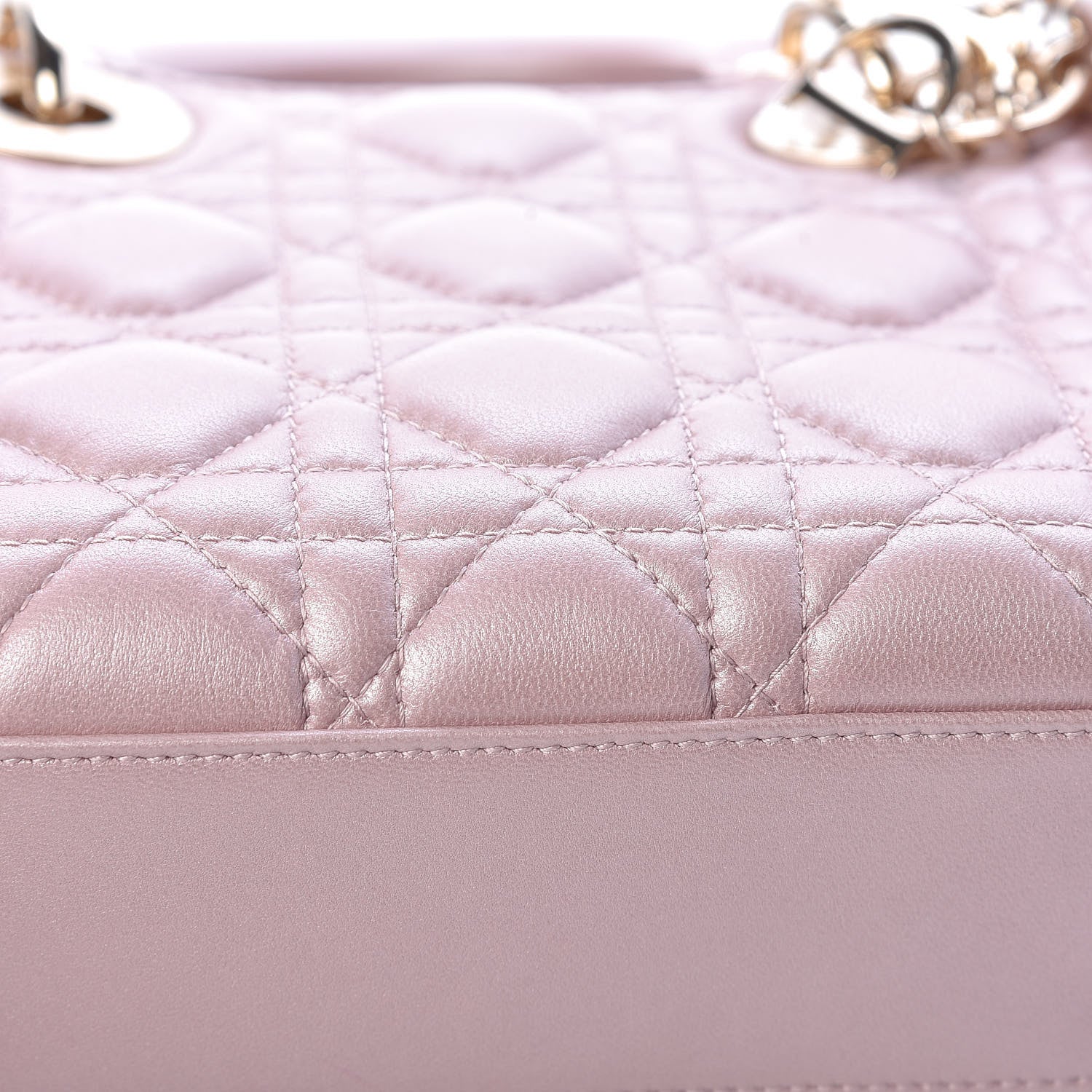 Christian Dior Metallic Lambskin Cannage Mini Lady Dior Lotus 14 of 14