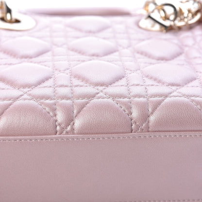 Christian Dior Metallic Lambskin Cannage Mini Lady Dior Lotus 14 of 14