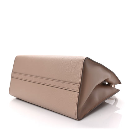 Prada Saffiano Cuir Calfskin Medium Monochrome Top Handle Tote Cipria 8 of 8