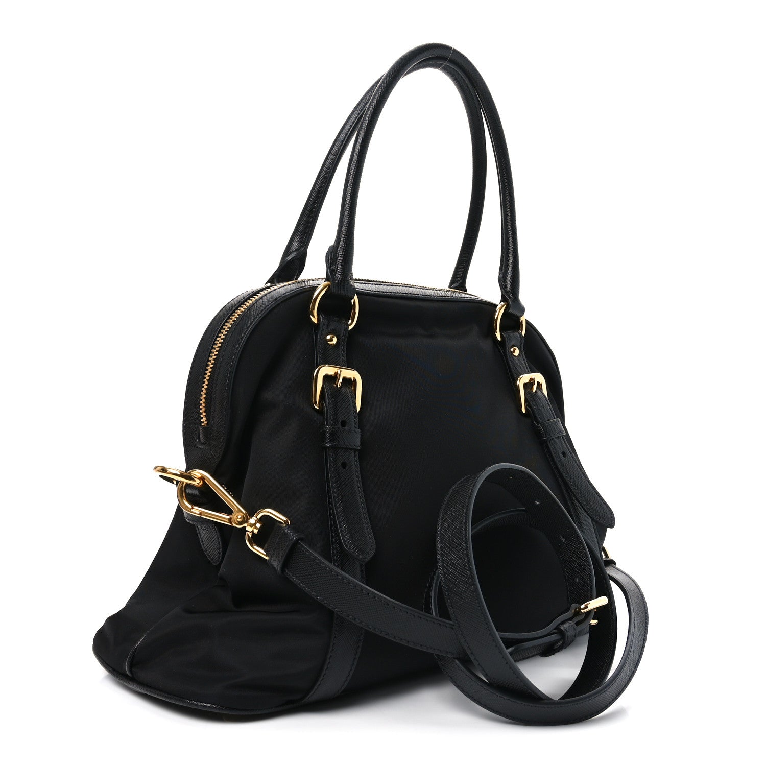 Prada Tessuto Nylon Saffiano Small Tote Black 3 of 9
