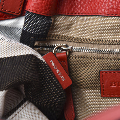 Burberry Grainy Calfskin House Check Small Maidstone Red 9 of 11