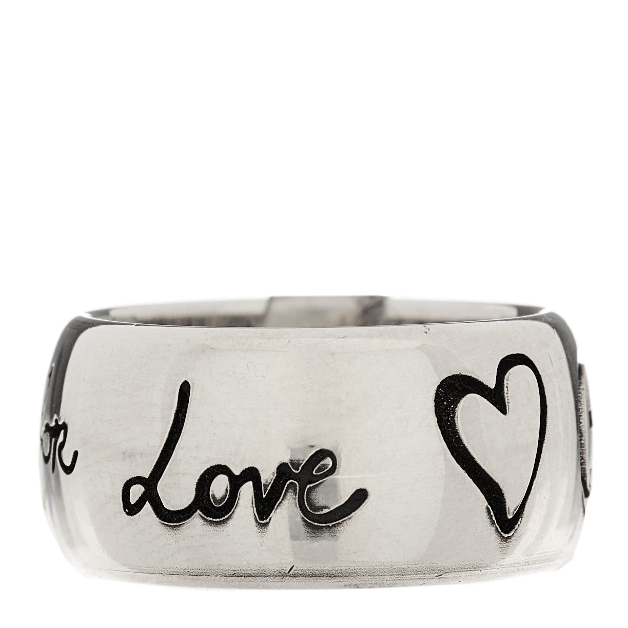 Sterling Silver Wide Blind for Love Band Ring 48 4.5