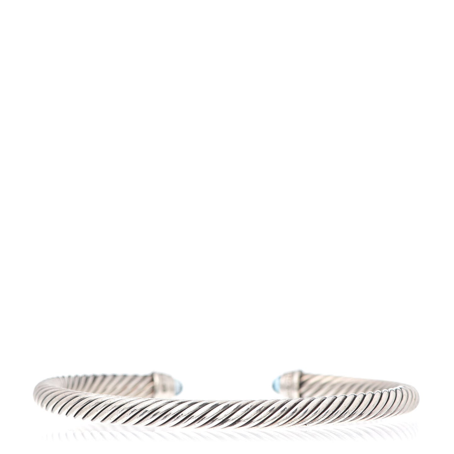 Sterling Silver Diamond Blue Topaz 5mm Cable Classics Bracelet