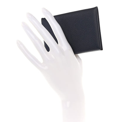 Hermes Evercolor Verso Calvi Card Case Bleu Nuit Caramel 2 of 8