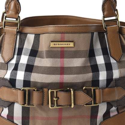 Burberry Calfskin House Check Medium Brecon Tote Tan 11 of 12