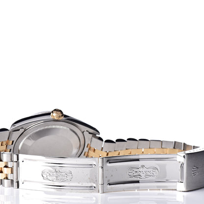 Rolex Stainless Steel 18K Yellow Gold 36mm Oyster Perpetual Datejust Watch White Arabic 16233 5 of 11