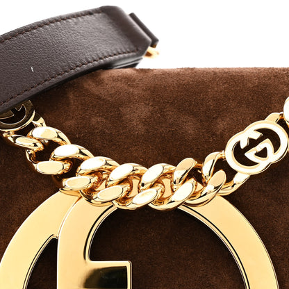 Gucci Suede Talco Roxy Calfskin Blondie Chain Shoulder Flap Bag Burnt Satin 8 of 10
