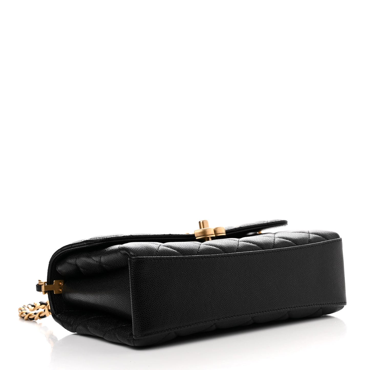 Caviar Quilted Medium Carry Me Top Handle Flap Black