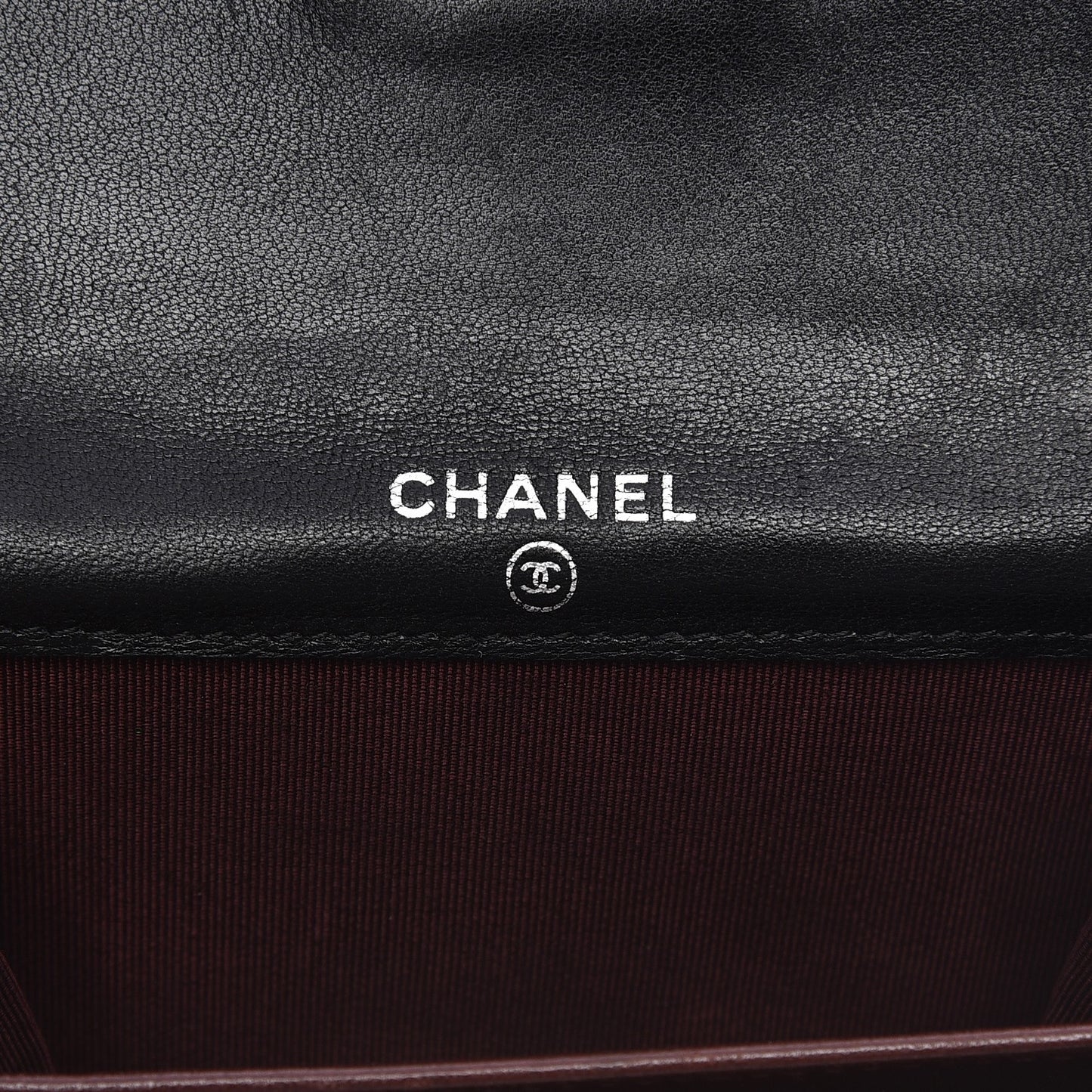 Lambskin Quilted Flap Card Holder Wallet Black