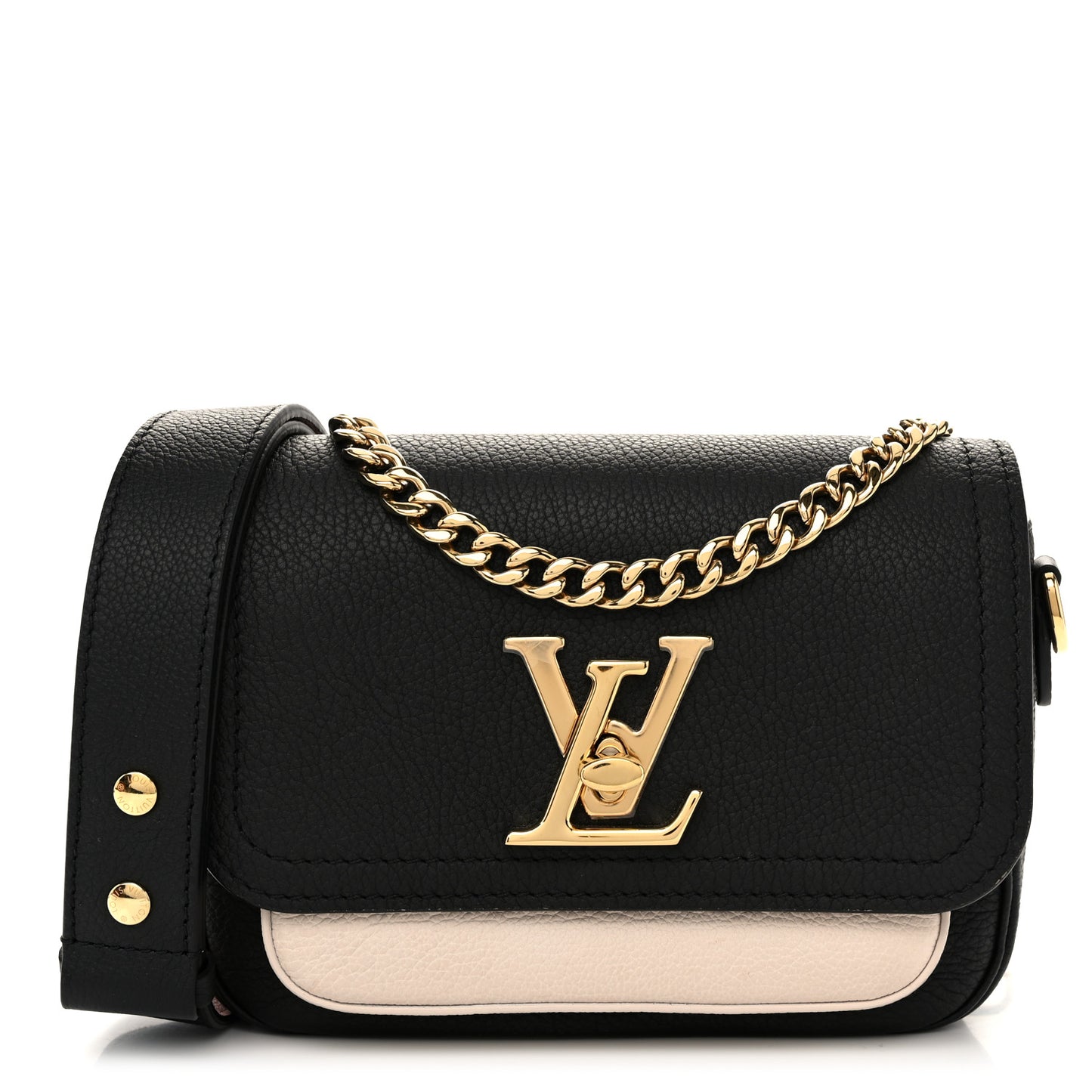 Grained Calfskin Lockme Tender Black