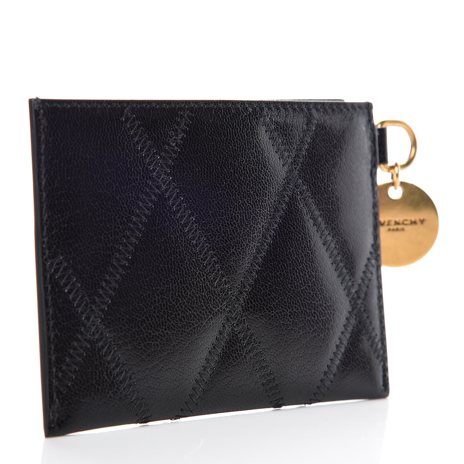 Givenchy Goatskin Diamond Quilted GV3 Card Holder Black 3 of 6