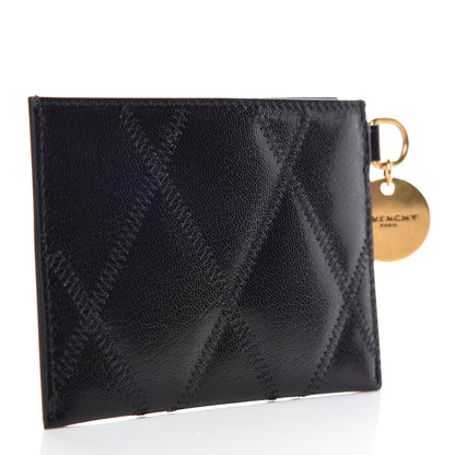Givenchy Goatskin Diamond Quilted GV3 Card Holder Black 3 of 6