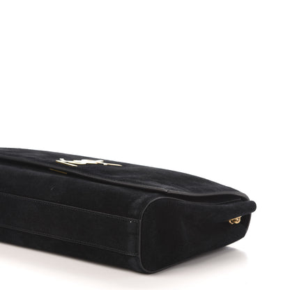 Saint Laurent Smooth Calfskin Suede Medium Reversible Monogram Kate Satchel Black 10 of 20