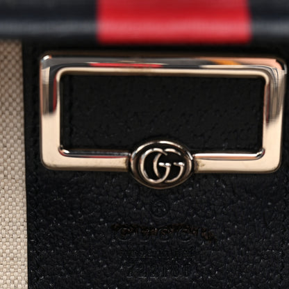 Gucci GG Supreme Monogram Web Savoy Medium Top Handle Beauty Case Beige Blue 6 of 9