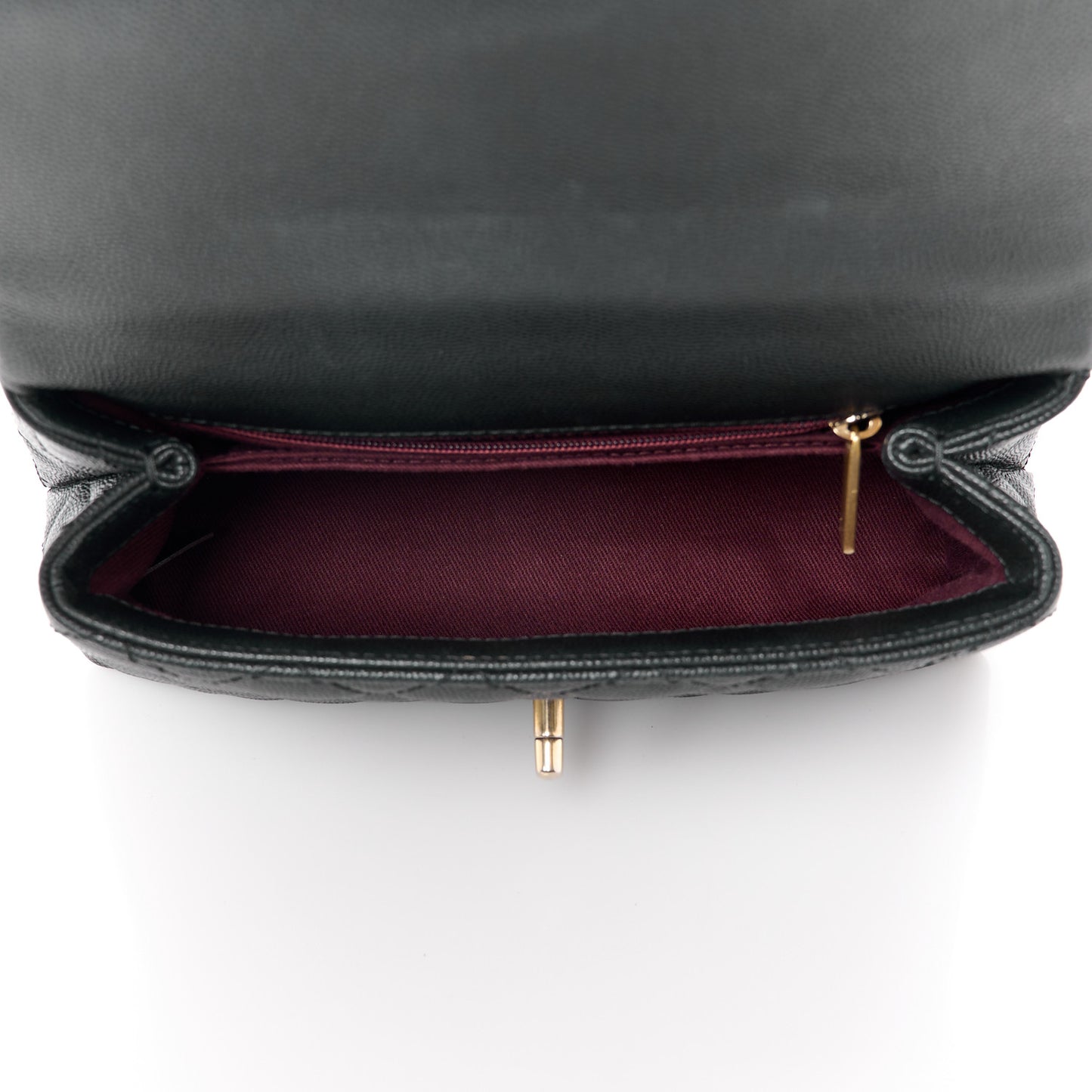 Caviar Quilted Mini Coco Handle Flap Black