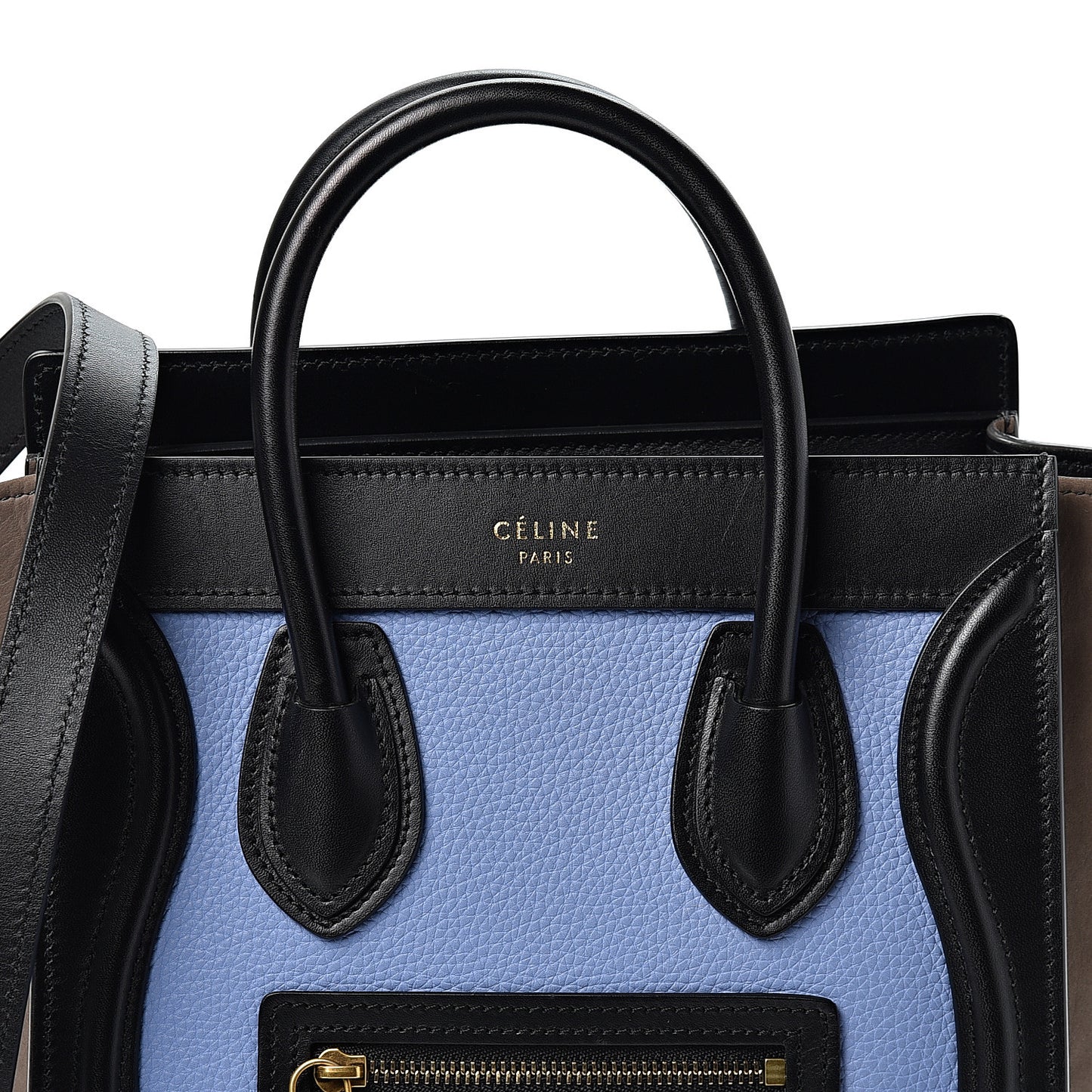 Nubuck Smooth Calfskin Nano Tri-Color Luggage Porcelain