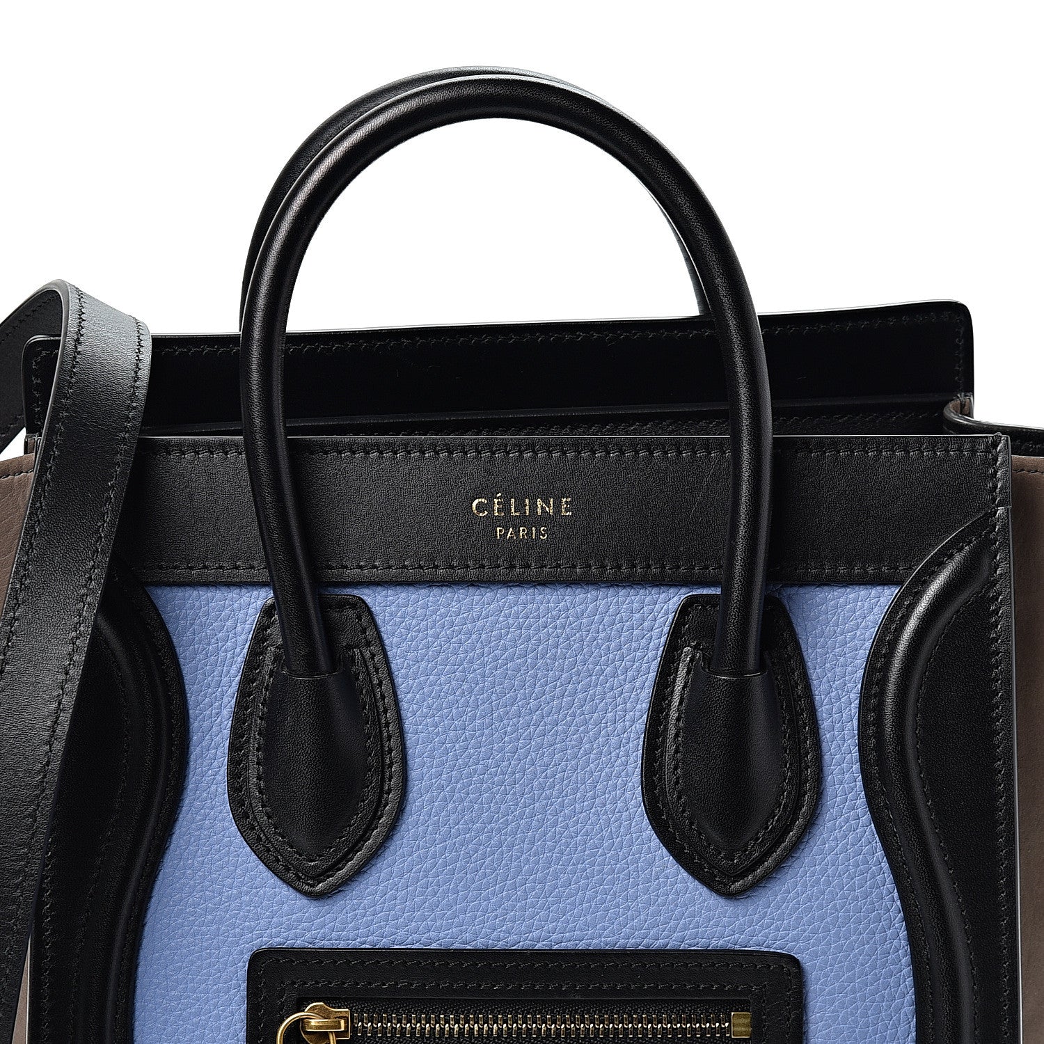 Celine Nubuck Smooth Calfskin Nano Tri-Color Luggage Porcelain 6 of 8