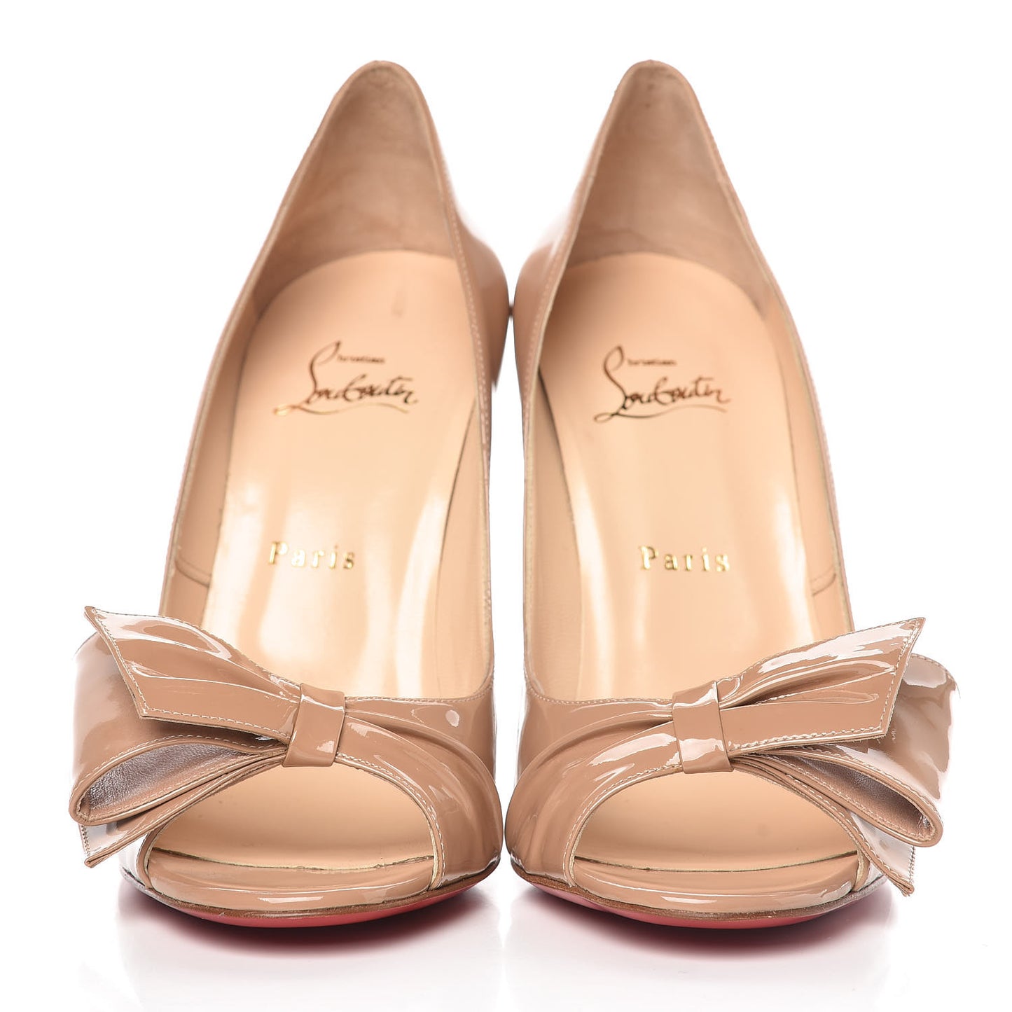 Patent Bow 110 Peep Toe Pumps 40 Nude