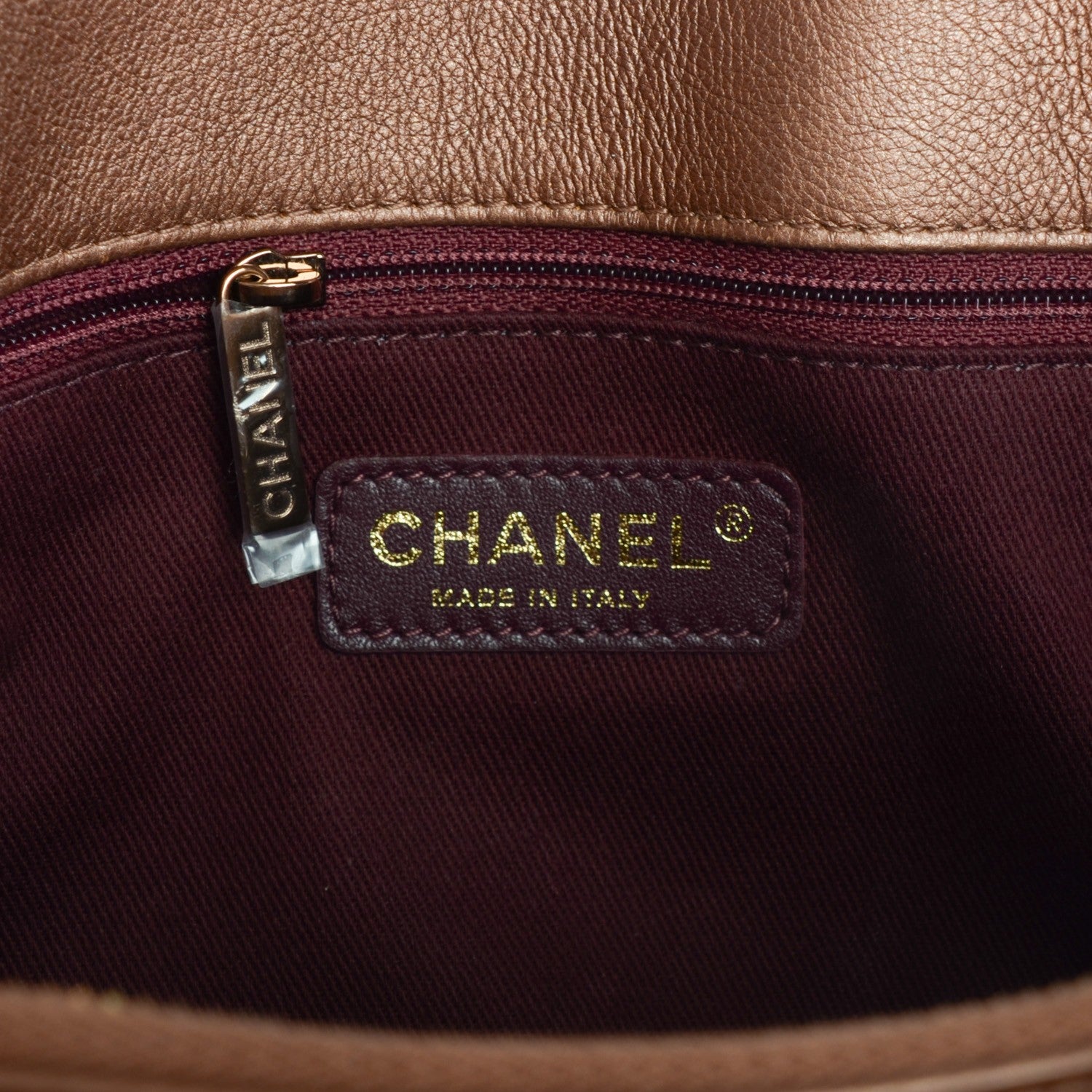 Chanel Iridescent Goatskin Quilted Small CC Eyelet Tote Copper 7 of 8