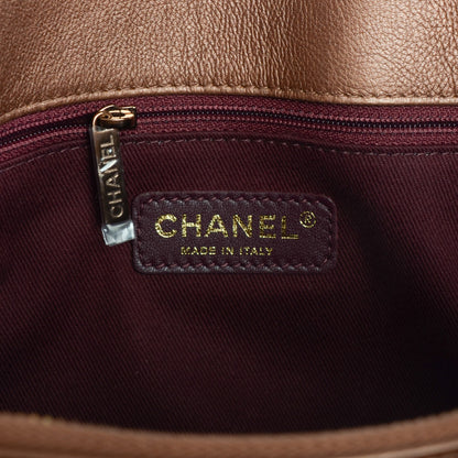 Chanel Iridescent Goatskin Quilted Small CC Eyelet Tote Copper 7 of 8