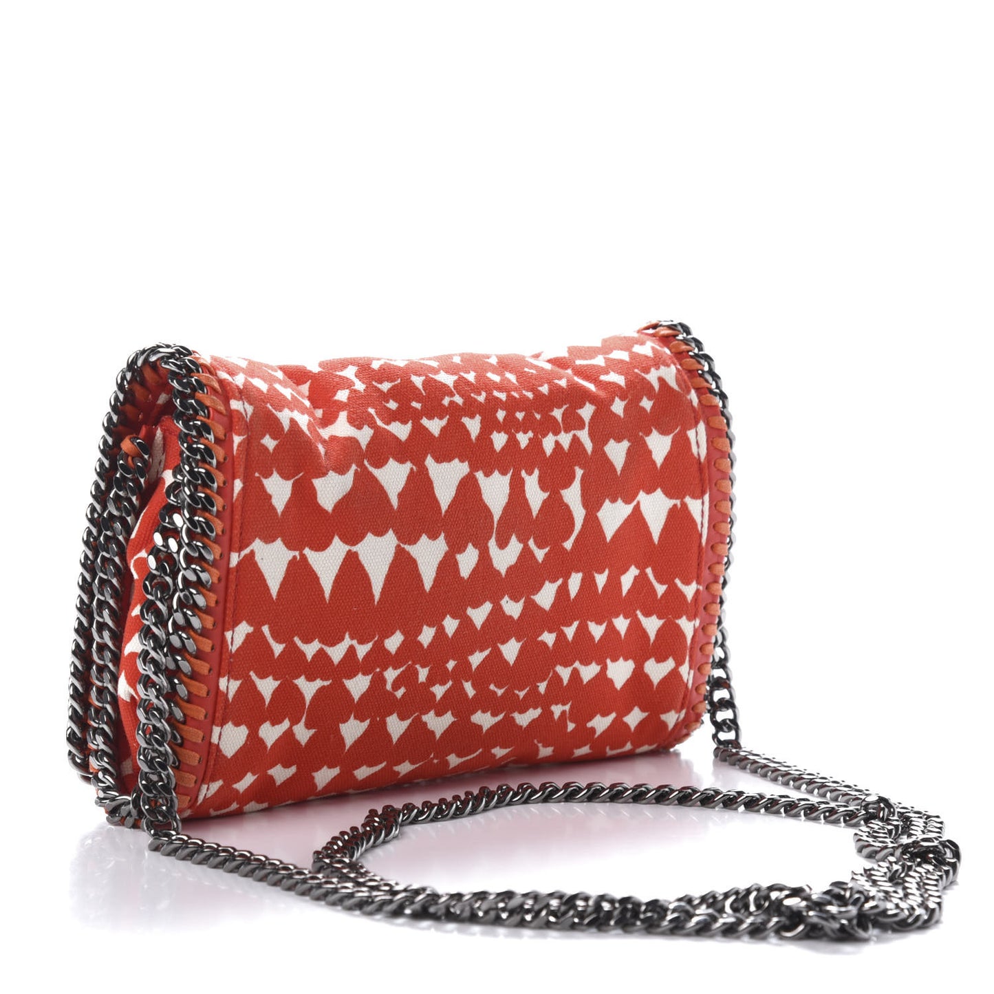 Cotton Canvas Heart Falabella Crossbody Bag Flame
