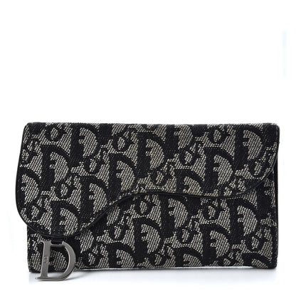 Christian Dior Monogram Dior Saddle Wallet Black 1 of 8