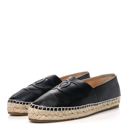 Chanel Lambskin CC Espadrilles 40 Black 4 of 11