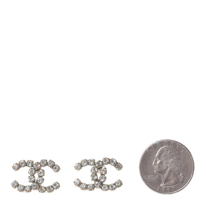 Chanel Crystal CC Earrings Gold 2 of 10