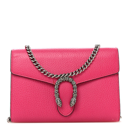 Gucci Dollar Calfskin Crystal Mini Dionysus Chain Wallet Box Pink 1 of 12