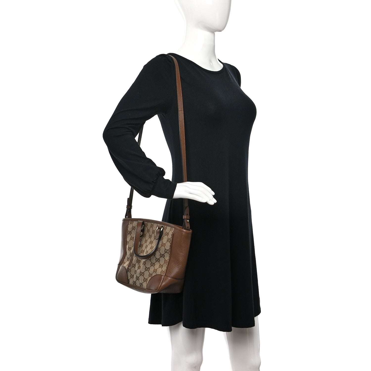 Gucci Monogram Small Bree Tote Beige Tabacco 2 of 9