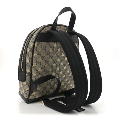 Gucci GG Supreme Monogram Bees Print Small Day Backpack Beige Oro Black 2 of 9