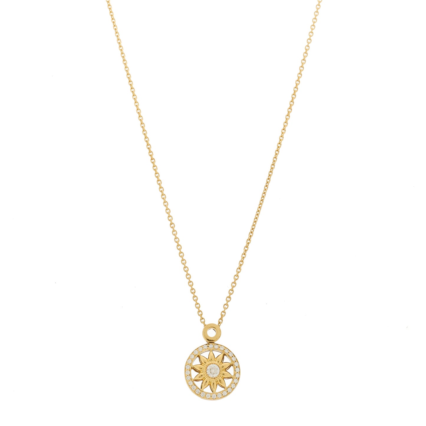 18K Yellow Gold Diamond Winston Gates Pendant Necklace