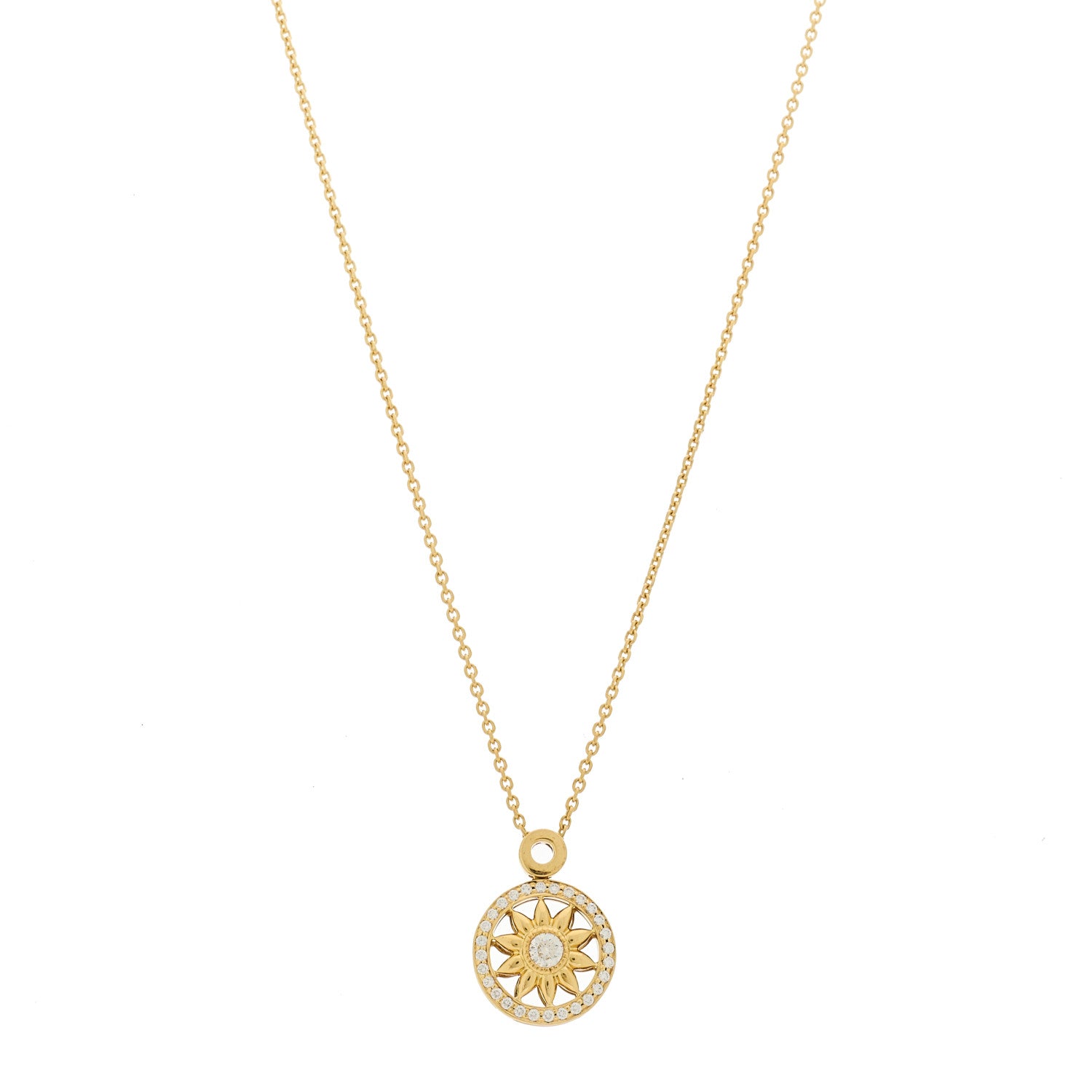 Harry Winston 18K Yellow Gold Diamond Winston Gates Pendant Necklace 1 of 6