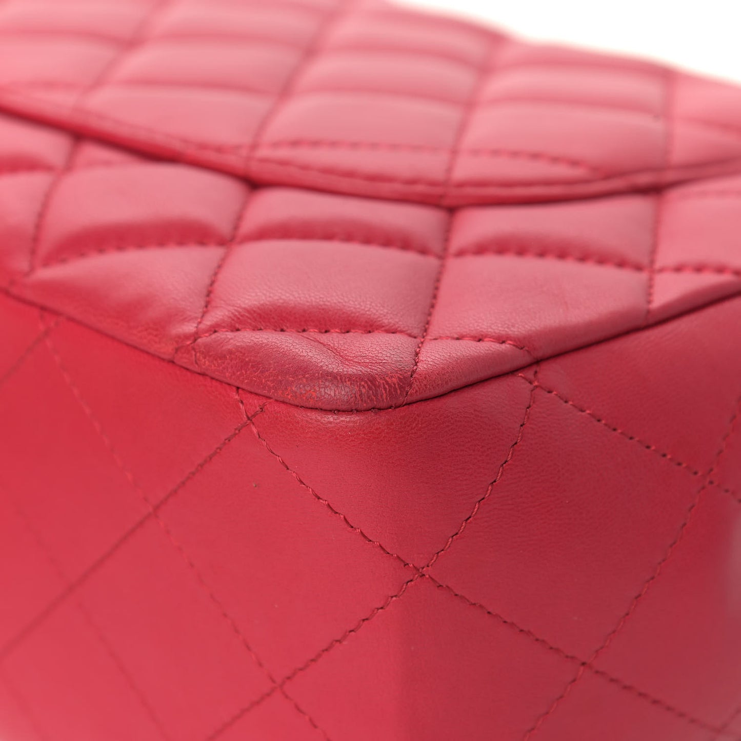 Lambskin Quilted Jumbo Single Flap Dark Pink